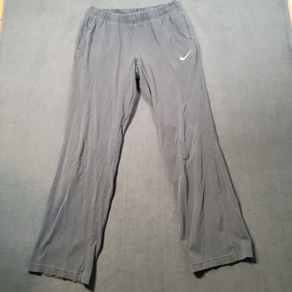 Nike Sweatpants Mens Size Medium Gray Straight Leg Embroidered Swoosh Logo